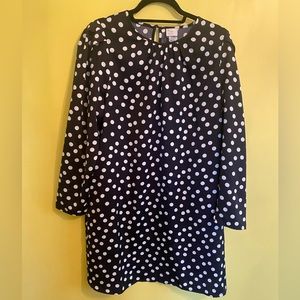 A new day Women's small shift dress Nwt $35 black & white polka dot midi